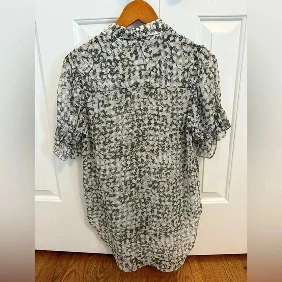 MISA Los Angeles Floral Print Short Sleeve Button-Up Top size S - Picture 7 of 11